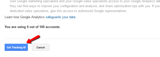 Obtaining a Tracking ID for Google Analytics