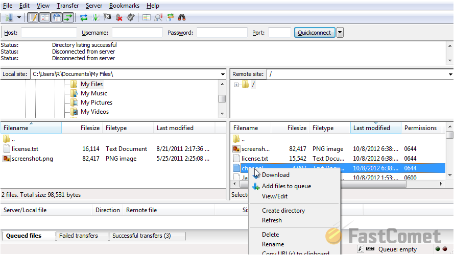 how to transfer files on filezilla