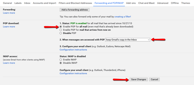 how to set up imap email in gmail account