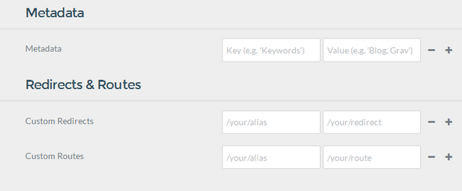 Configuring Metadata and Redirects in Grav