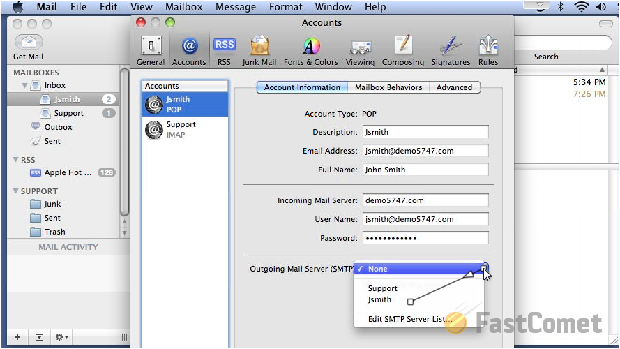 mac mail server ports