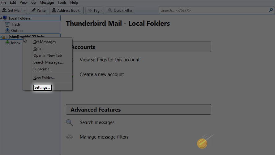 how to change preferences in thunderbird