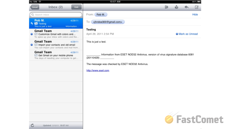 set up ipad mail for gmail