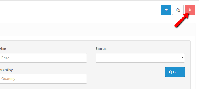 Delete product in OpenCart 2