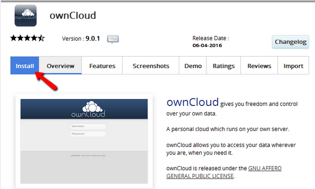 owncloud setup