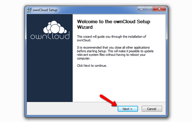 Initiating the ownCloud Desktop Client Installation