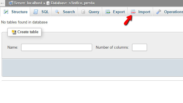 Accessing the importing feature