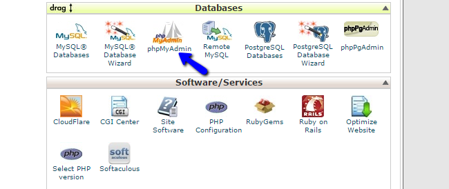 Access phpMyAdmin in cPanel