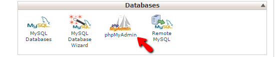 accessing the phpMyAdmin feature