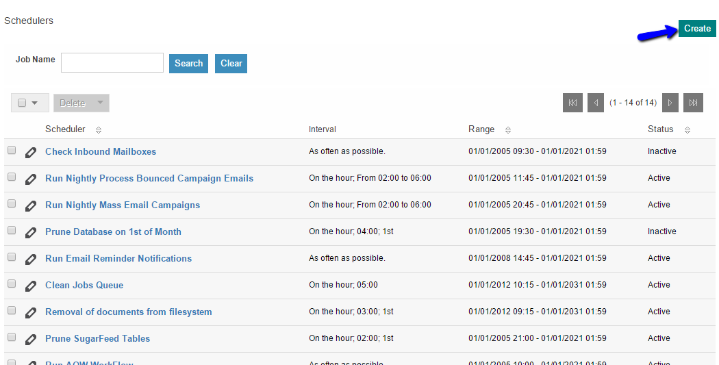 Create New Scheduled Job in SuiteCRM