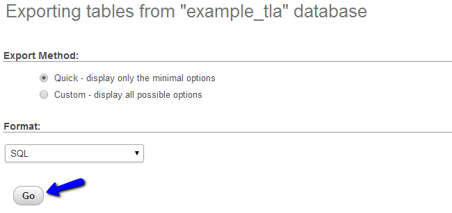 Download a dump backup of your database via phpMyAdmin