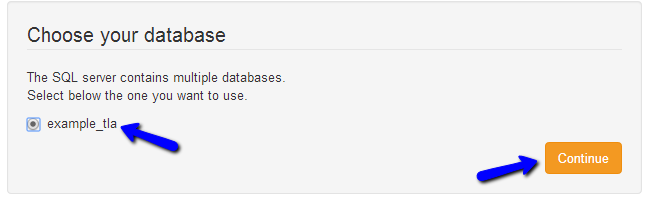 Choose database for Thelia installation