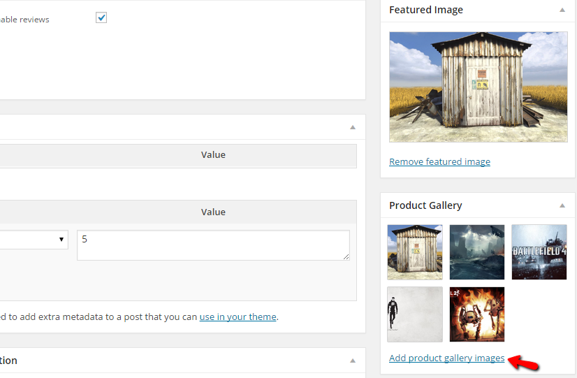 adding product gallery