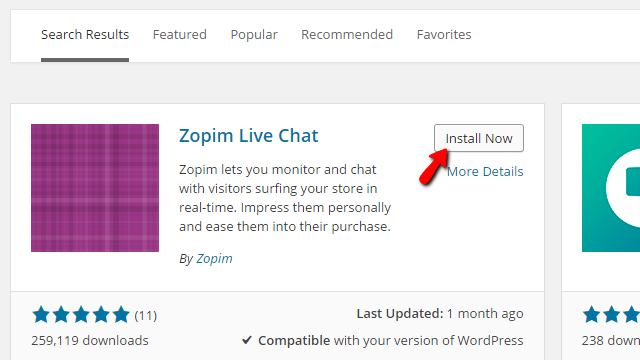installing the zopim livechat plugin