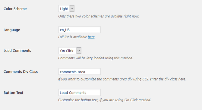 Configure Lazy Social Plugin Settings and Load Type