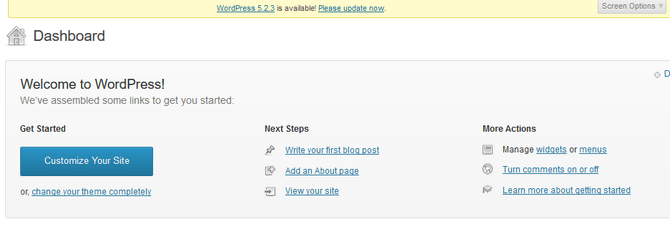 Update WordPress from 3.7 to latest version