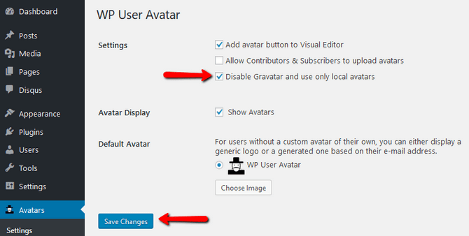 WP User Avatar WordPress Plugin Settings