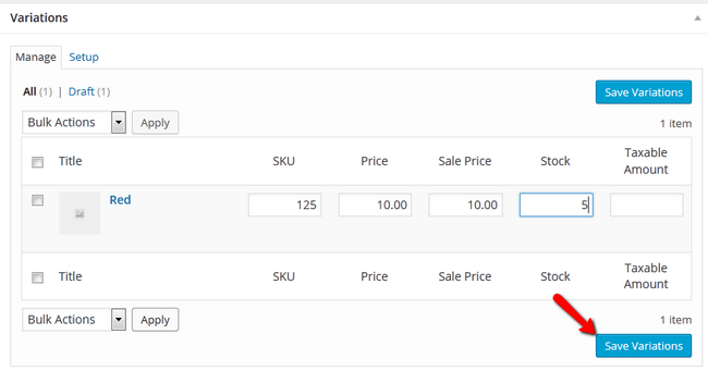 Configuring the Price SKU and Stock amount for the Product in WP eCommerce